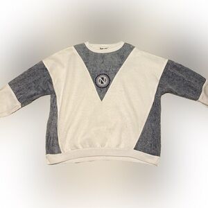 Men's Rare! Nixit White/Blue Long Sleeve Medium Sweat shirt 80s Vintage